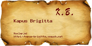 Kapus Brigitta névjegykártya